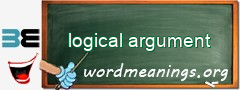 WordMeaning blackboard for logical argument